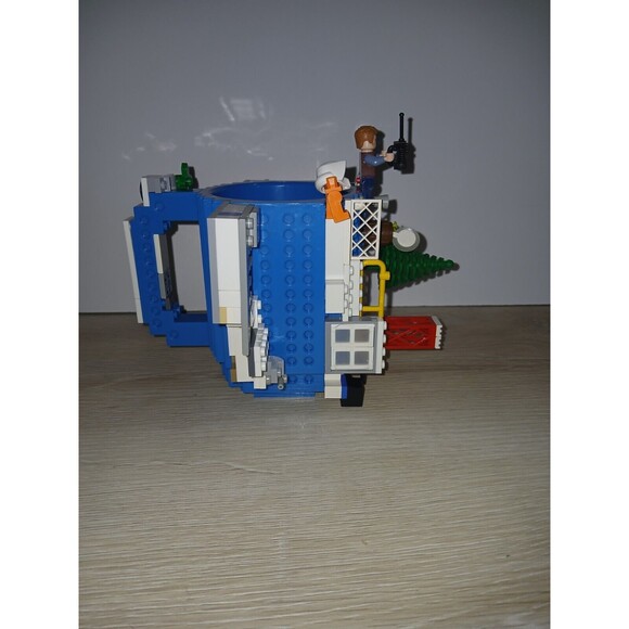 Unbranded Other - Build On Brick Coffee Mug With Lego Blocks And Miniature Figure Blue 6"×4"
